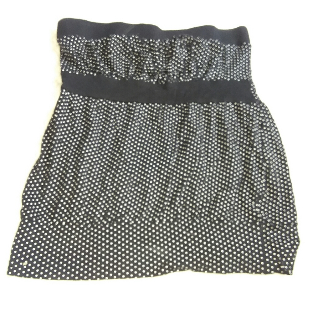 Derek heart black w white polka dots tube top sm
